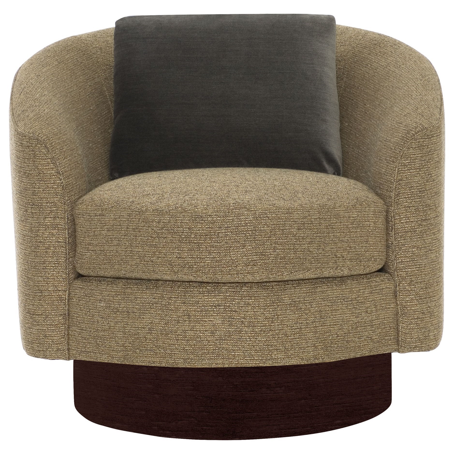 Bernhardt Interiors - Camino Barrel Back Swivel Chair with Wood Base